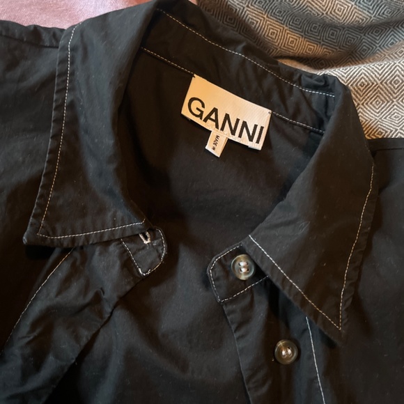 Ganni Slate Wrap Shirt black - Picture 2 of 2